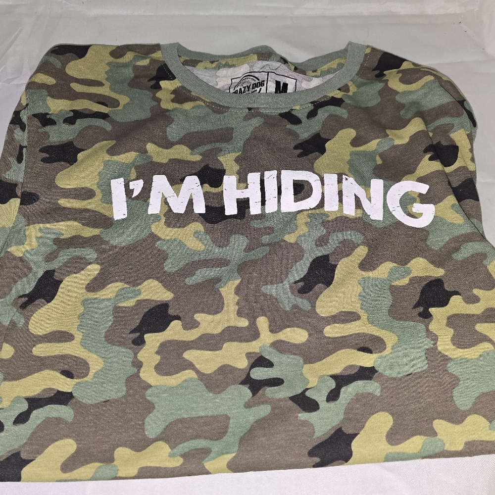 Crazy Dog Camo Shirt Size Medium- I'm Hiding